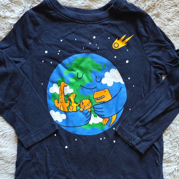 Old Navy Other - Old Navy Navy Blue Earth/Dinosaur Long Sleeve Tee